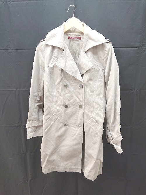 ◇ ◎ COMPTOIR DES COTONNIERS フロントボタン 長袖 トレンチコート サイズ38 グレー レディース E 【中古】