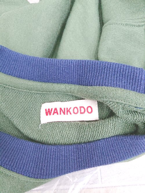 ◇ ⊇ WANKODO 長袖 リブ配色トレーナー サイズL カーキ ネイビー レディース メンズ P 【中古】