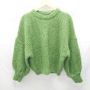 ◇ KNITPIA クルーネック 長袖 ニット セーター 表記なし グリーン レディース E 【中古】