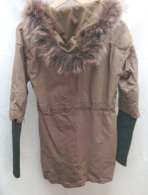 ◇ THE FIRST plus one ×　CORSALE 羊革 フード取り外し可能 長袖 ジャケット サイズ36 ブラウン メンズ E 【中古】