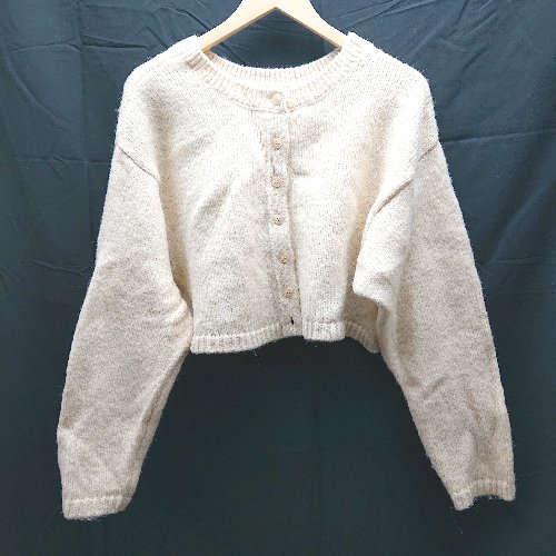 ◇ w closet フロントボタン　ニット 長袖 カーディガン サイズF ホワイト レディース E 【中古】