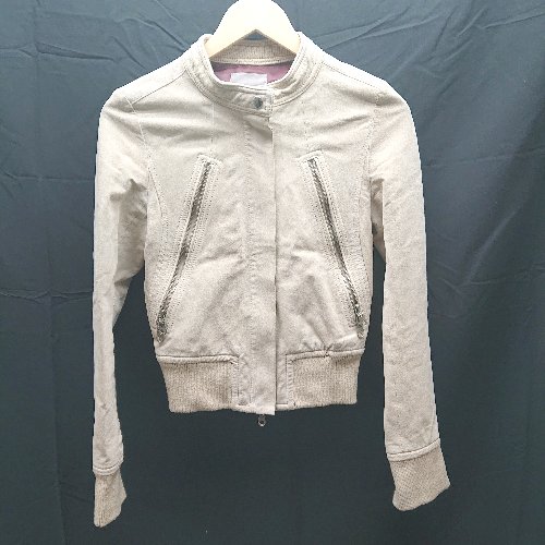 ◇ DOUBLE STANDARD CLOTHING シンプル 長袖 シングルライダース 表記なし ベージュ レディース E 【中古】 ◇ DOUBLE STANDARD CLOTHING シンプル 長袖 シングルライダース 表記なし ベージュ レディース E 【中古】