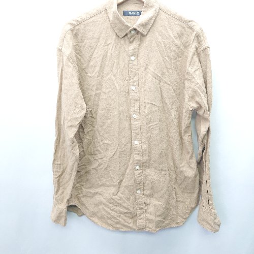 ◇ nano universe ナノユニバース 長袖 シャツ サイズM ベージュ メンズ E 【中古】 ◇ nano universe ナノユニバース 長袖 シャツ サイズM ベージュ メンズ E 【中古】