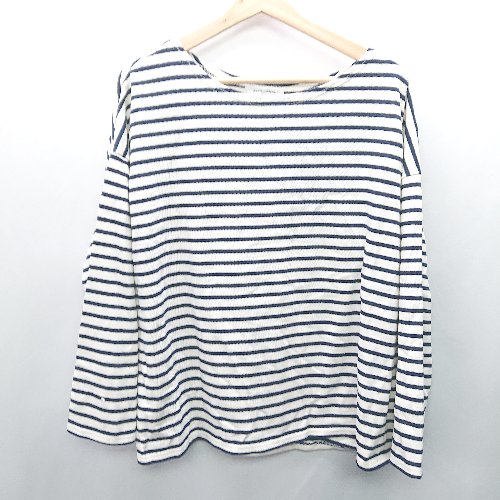◇ marjour マージュール ボーダー柄 長袖 カットソー サイズM ホワイト ネイビー レディース E 【中古】