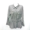 ◇ ◎ BASEMENT online カジュアル 秋 冬 シンプル 長袖 シャツ ジャケット サイズF チャコールグレー レディース E 【中古】(4)