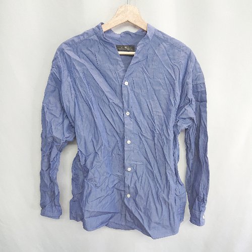 ◇ nano universe ナノ ユニバース 長袖 シャツ サイズM ブルー メンズ E 【中古】