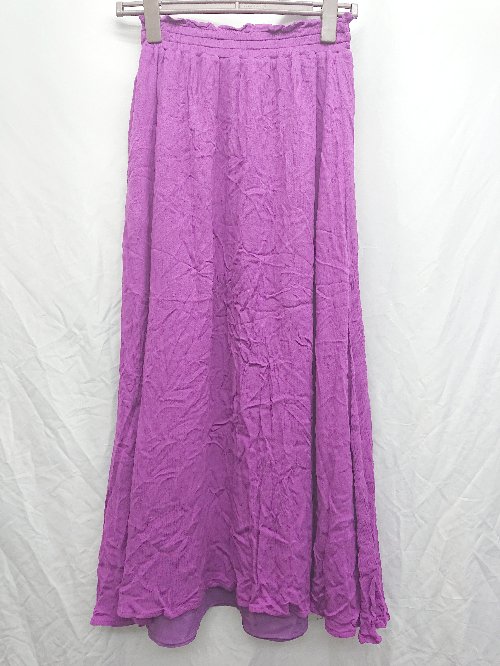 ◇ CIAOPANIC チャオパニック ウエストゴム シンプル ロング ギャザー スカート サイズF パープル レディース P 【中古】
