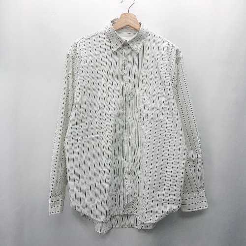 ◇ ⊇ remer ストライプ柄 長袖 シャツ サイズS ホワイト グレー系 メンズ E 【中古】