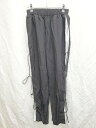 ◇ Θ FOLLOWIN ナイロンサイド 配色 シャカシャカ ワイド パンツ サイズF ブラック レディース P 【中古】