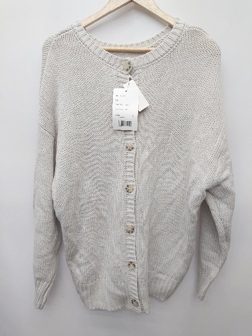 ◇ ◎●未使用●⊇ classicalelf タグ付き　ローゲージ 長袖 ニット　カーディガン サイズS アッシュグレー レディース P 【中古】