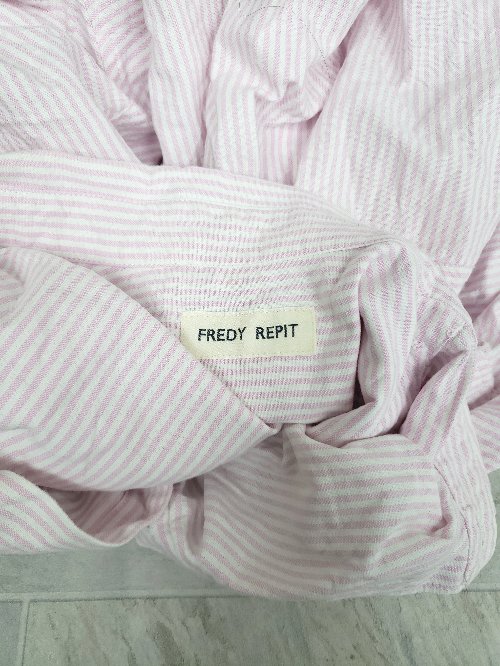 ◇ ⊂ FREDY REPIT コットン100％　ストライプ　ボタンダウン BD 長袖 シャツ サイズ38 ピンク メンズ P 【中古】