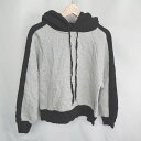 ◇ ⊇ NANING9 裏起毛 バイカラー 長袖 パーカー サイズF グレー ブラック レディース E 【中古】