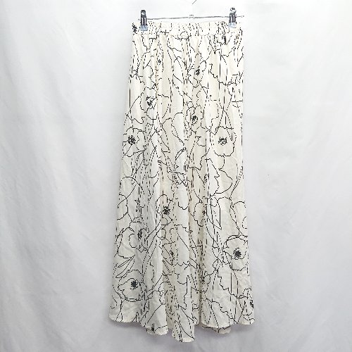 ◇ Θ Bou Jeloud 総柄 ロング フレア スカート サイズ38 ホワイト系 レディース E 【中古】(4)