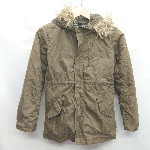 ◇ ⊇ B:MING by BEAMS 取り外し可能ライナー キッズ 長袖 モッズコート サイズ140 カーキ系 女の子 男の子 E 【中古】