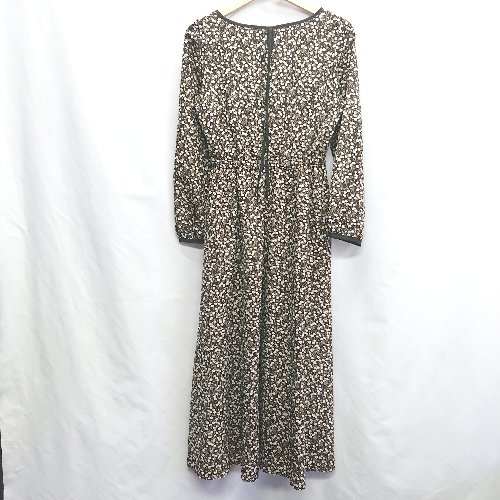 ◇ ⊂ MAJESTIC LEGON マジェスティックレゴン 花柄 長袖 ロング ワンピース サイズM ブラック系 レディース E 【中古】