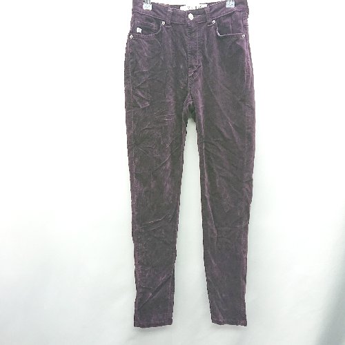◇ ⊇ SOMETHING サムシング ストレッチ素材 スキニーパンツ サイズ26 ダークパープル レディース E 【中古】(4)