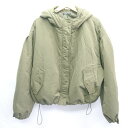◇ ⊇ INGNI イング ドローストリング 中綿 長袖 ミリタリーショートパーカーブルゾン サイズM カーキ レディース E 【中古】(4)