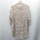 ◇ Simplicite シンプリシテェ ゼブラ柄 半袖 チュニック サイズ表記なし ブラウン ベージュ レディース E 【中古】