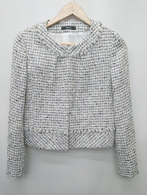 ◇ ⊇ StyleNote ツイード調 長袖 ジャケット ホワイト系 マルチ レディース P 【中古】