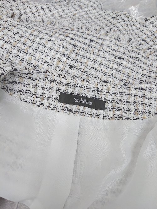 ◇ ⊇ StyleNote ツイード調 長袖 ジャケット ホワイト系　マルチ レディース P 【中古】