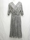 ◇ ⊂ Te chichi TERRASSE テチチ テラス 総柄 七分袖 ロング ワンピース サイズF ブラック ホワイト系 レディース P 【中古】
