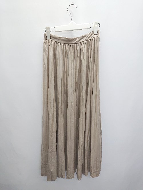 ◇ ⊂ classicalelf クラシカルエルフ シンプル ロング プリーツ スカート サイズM-L ベージュ系 レディース P 【中古】