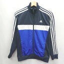 ◇ adidas アディダス キッズ 長袖 パーカー サイズ150 ネイビー系 レディース メンズ E 【中古】