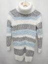 ◇ CECIL McBEE セシルマクビー フェザーニット 長袖 チュニック サイズM ホワイト グレー ブルー レディース メンズ P 【中古】