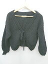 ◇ me+em select ミームセレクト 長袖 ニット カーディガン サイズF ブラック レディース メンズ P 【中古】