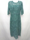 ◇ DRESS+ ドレス プラス 七分袖 膝下丈 ワンピース サイズS グリーン レディース P 【中古】