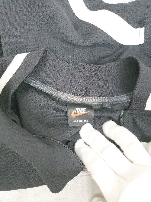 ◇ ⊇ NIKE ナイキ ハーフジップ 長袖 プルオーバー サイズL ブラック ホワイト レディース P 【中古】