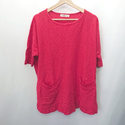 ◇ STRAWBERRY-FIELDS ストロベリーフィールズ 長袖 カーディガン サイズM レッド レディース E 【中古】