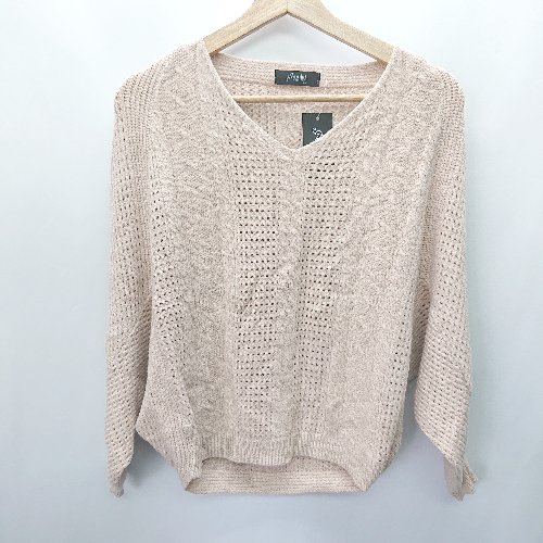 ◇ ◎●未使用● Amulet アミュレット 長袖 ニットトップス サイズF ピンクベージュ レディース E 【中古】