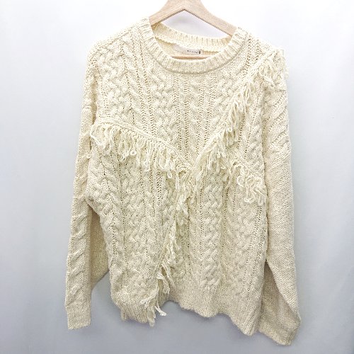 ◇ Bou Jeloud 長袖 ニット セーター サイズM クリーム系 レディース E 【中古】