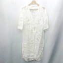 ◇ ◎ ●未使用● SENSE OF PLACE 五分袖 シアーフラワーガウン サイズFree ホワイト レディース E 【中古】