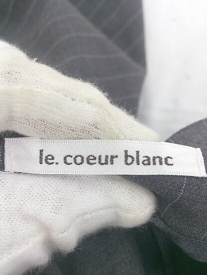 ◇ le.coeur blanc ルクールブラン ピンストライプ バックジップ 長袖 膝丈 ワンピース サイズ38 グレー系 レディース P 【中古】