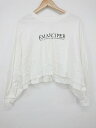 ◇ Discoat ディスコート フロントプリント ショート丈 長袖 Tシャツ カットソー サイズF ホワイト レディース P 【中古】
