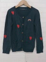 ◇ SCOTCH & SODA スコッチ&ソーダ キッズ コットン ニット ハート 長袖 カーディガン サイズ8/128 ネイビー レディース P 【中古】