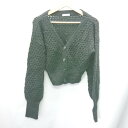 ◇ OLIVE des OLIVE オリーブ・デ・オリーブ 長袖 カーディガン サイズF ブラック レディース E 【中古】(4)