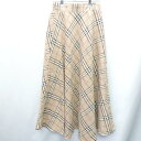 ◇ natural couture ナチュラルクチュール チェック柄 ロング丈 フレア スカート サイズF ベージュ レディース E 【中古】