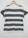 ◇ coen コーエン コットン100% ボーダー 半袖 Tシャツ カットソー サイズL オフホワイト系 グレー レディース P 【中古】(4)