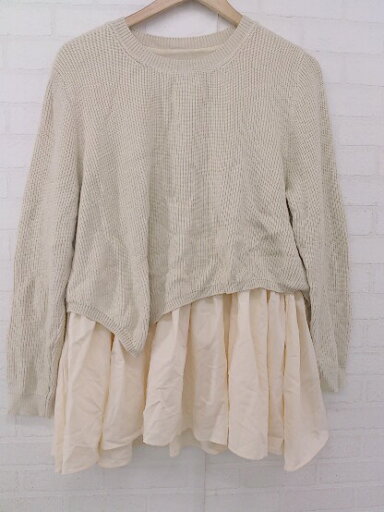 ◇ fifth フィフス レイヤード 大人かわいい 長袖 ミニ チュニック ニット ワンピース ベージュ レディース P 【中古】 ◇ fifth フィフス レイヤード 大人かわいい 長袖 ミニ チュニック ニット ワンピース ベージュ レディース P 【中古】