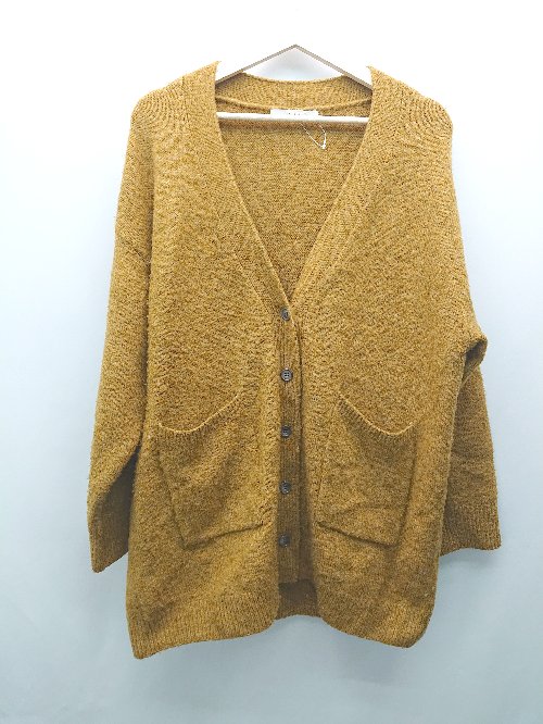 ◇ KBF フロントボタン ニット生地 シンプル 大人カジュアル 長袖 セーター 表記なし ダークイエロー レディース E 【中古】