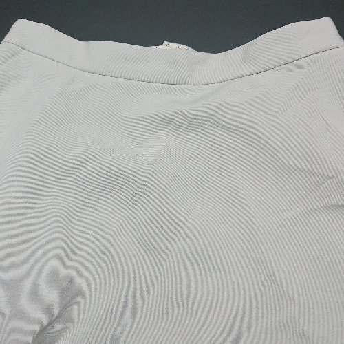 ◇ ◎ ●未使用● Crespi バックウエストゴム ファスナー ひざ丈 フレア スカート サイズ38 ライトグレー レディース E 【中古】