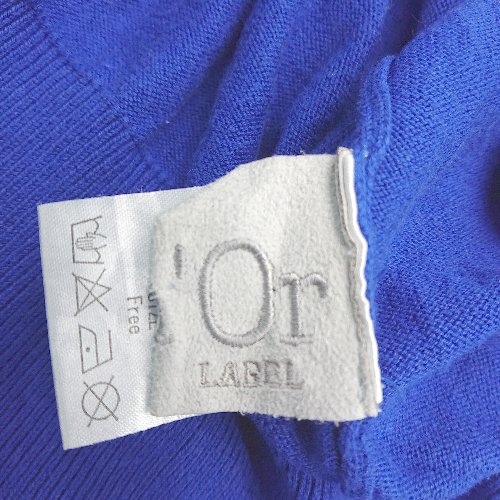 ◇ n'Or ノアール Vネック オーバーサイズ ゆったり 半袖 ニット セーター サイズFree ブルー レディース E 【中古】