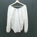 ◇ AZUL BY MOUSSY Vネック バックウエストゴム シンプル 薄手 長袖 ブラウス サイズM ホワイト レディース E 【中古】(4)