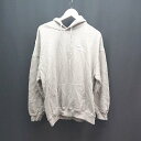 ◇ AKIII CLASSIC アキクラシック フード ストレッチ 刺? ブランドロゴ 長袖 パーカー サイズL グレー レディース E 【中古】