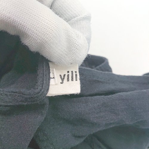 ◇ yiliansu バックジップ Uネック 薄手 ストレッチ ノースリーブ オールインワン サイズL ブラック レディース E 【中古】