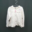 ◇ ekubo キッズ 子供服 ジップアップ フード レース フリル 長袖 パーカー サイズ120 ホワイト レディース メンズ E 【中古】