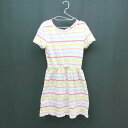 ◇ gap ギャップ キッズ 子供服 ボーダー柄 ウエストゴム 半袖 ロング丈 ワンピース サイズS ホワイト レディース E 【中古】